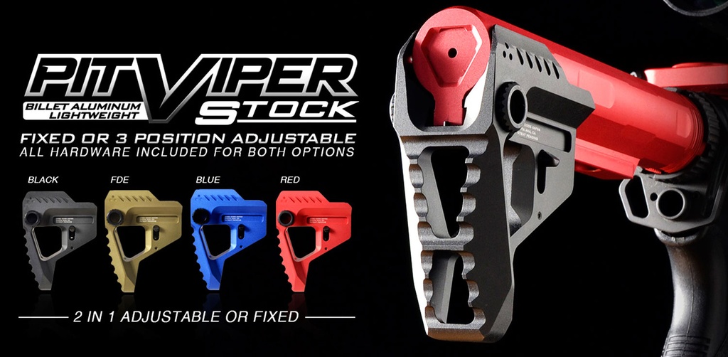 Strike VIPERPITBK Pit Viper Stock  AR-Platform Black Aluminum/Steel