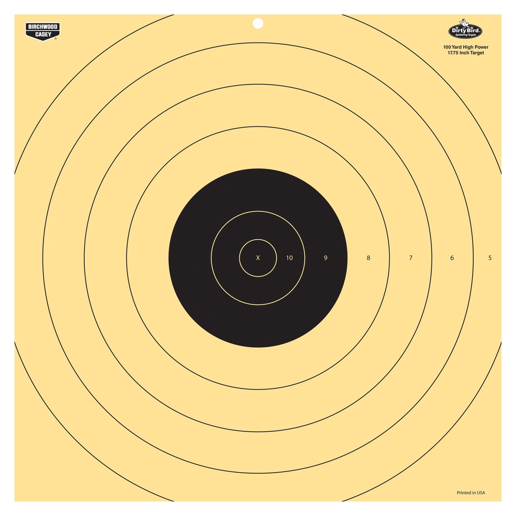 Birchwood Casey 35186 Dirty Bird  17.25" Bullseye Tagboard Hanging 100 yds Rifle Black/White 5 Pack