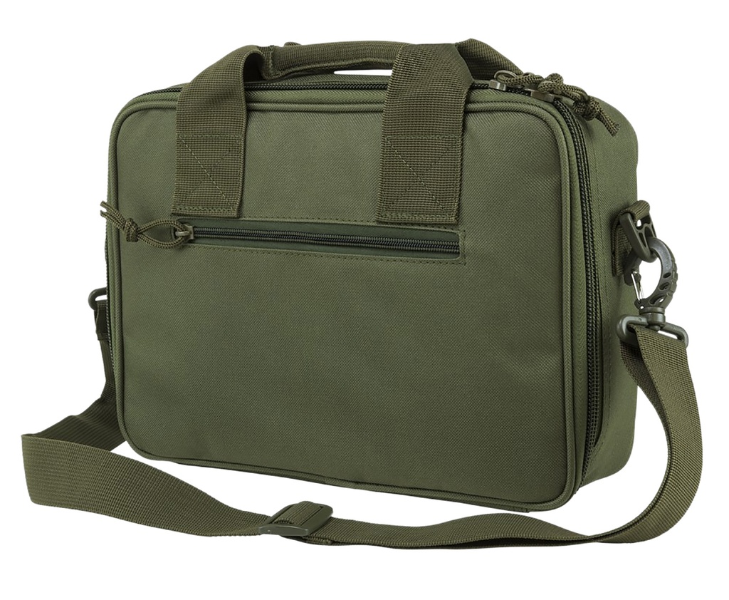 NcStar CPDX2971G VISM Double Pistol Range Bag w/Mag Pouches Heavy Duty Lockable Zippers For Compliance Padded Carry Handle Adjustable Shoulder Strap Green
