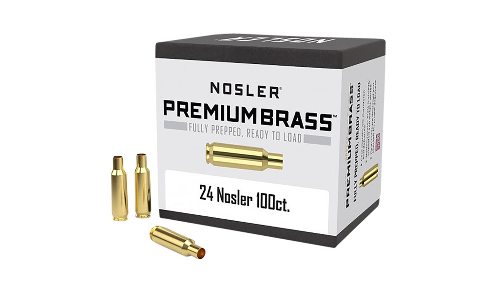 Nosler 10085 Premium Brass Unprimed Cases 24Nosler Rifle Brass 100/Box