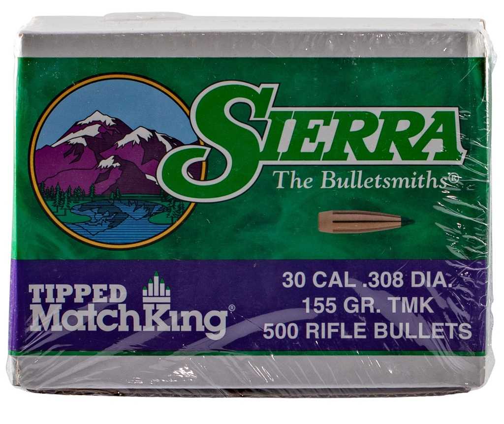 Sierra 7755C Tipped MatchKing  30Cal 155gr Tipped MatchKing 500/Box