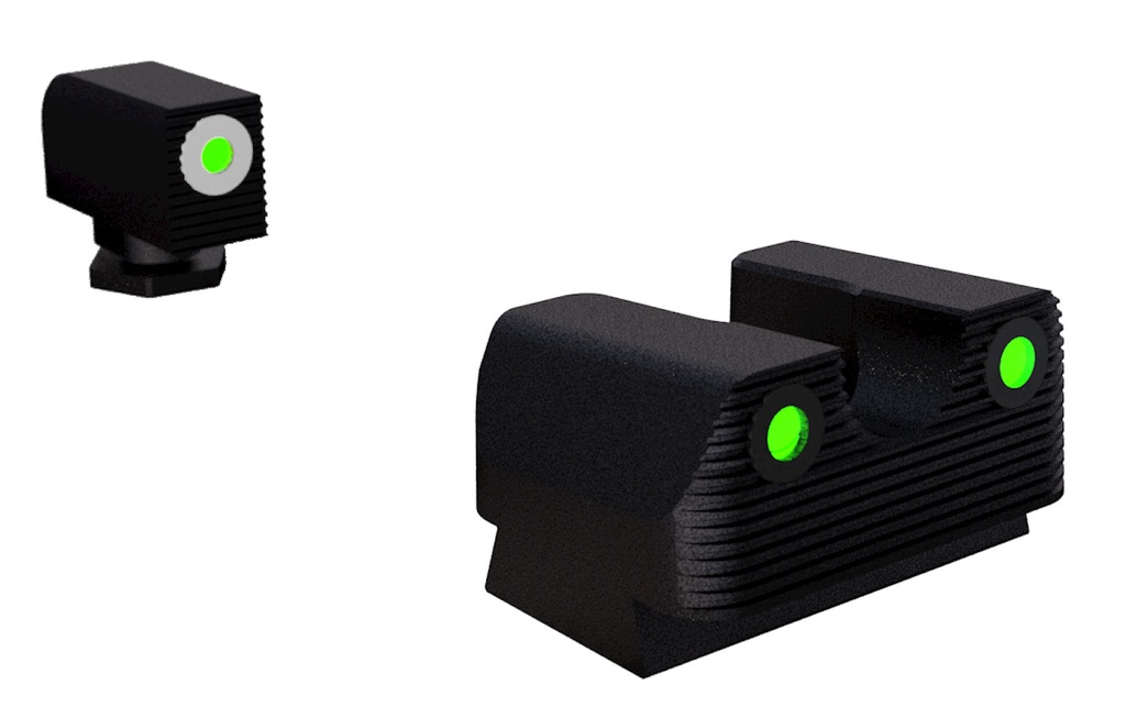Rival Arms RA2B231G Night Sights for G42/G43/G48  Green Tritium White Outline Front Sight-Green Tritium Black Outline Rear Sight