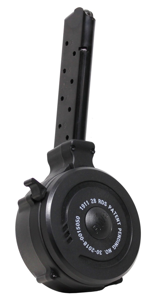OAKS WHOLESALE DIST/IVER Iver Johnson Arms IJ1911DRUM45 1911  28rd Drum 45 ACP Black Metal w/Polymer Floor Plate