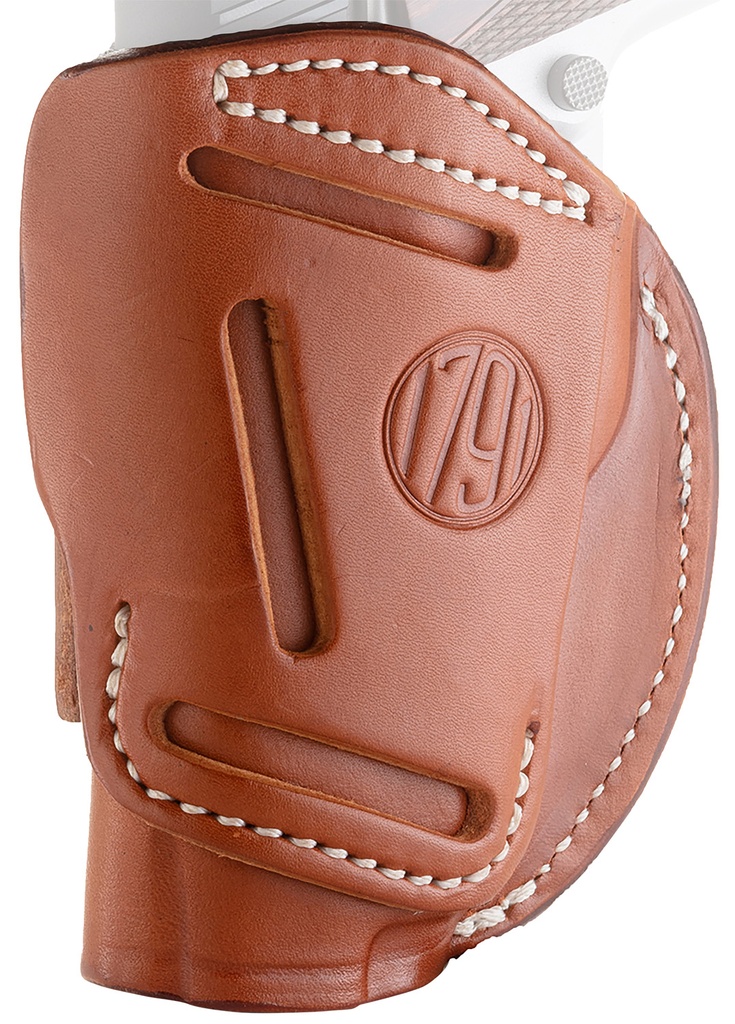 1791 Gunleather 4WH1CBRR 4-Way  IWB/OWB 01 Classic Brown Leather Belt Clip Fits 3-4" Barrel 1911
