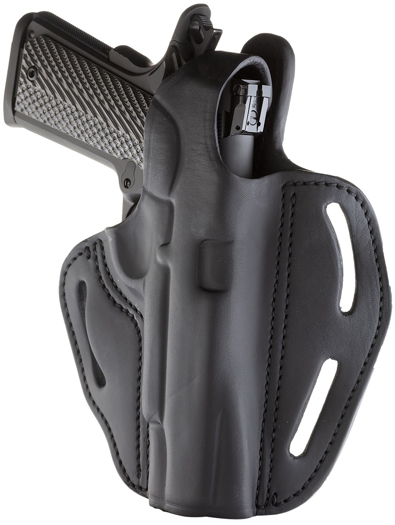 1791 Gunleather BHX1CLSBLR BHX  OWB Size 01 Stealth Black Leather Belt Slide Fits 4"-5" 1911 Right Hand