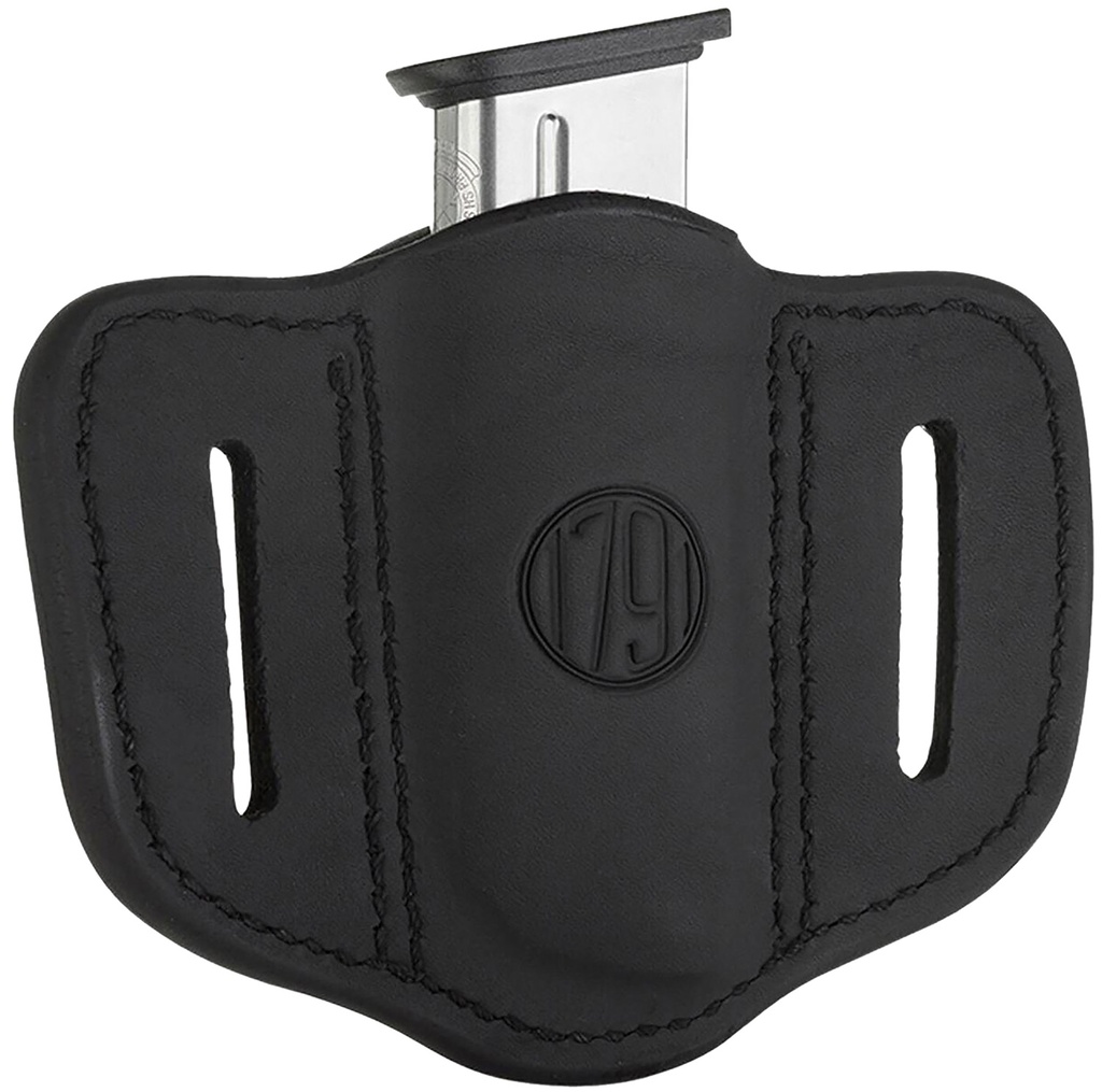 1791 Gunleather MAG11SBLA MAG1.1 Single Mag Holster Stealth Black Leather Belt Slide Compatible w/ Single Stack Ambidextrous