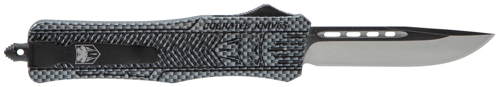 COBRA TEC KNIVES LLC CobraTec Knives MCFCTK1MDNS CTK-1  Medium 3" OTF Drop Point Plain D2 Steel Blade/Carbon Fiber Aluminum Handle Features Glass Breaker Includes Pocket Clip