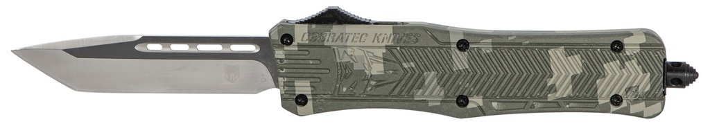 COBRA TEC KNIVES LLC CobraTec Knives MADCCTK1MTNS CTK-1  Medium 3" OTF Tanto Plain D2 Steel Blade/Army DigiCamo Aluminum Handle Features Glass Breaker Includes Pocket Clip