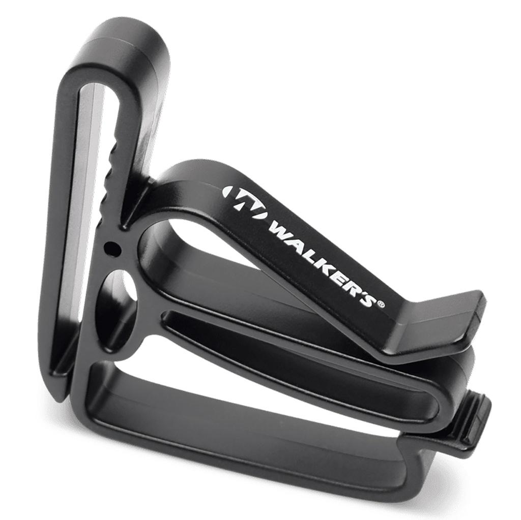 Walkers Game Ear Walker's GWPBELTLOOP Belt Clip Holder Universal Belt Loop Black Polymer Belt Clip Mount