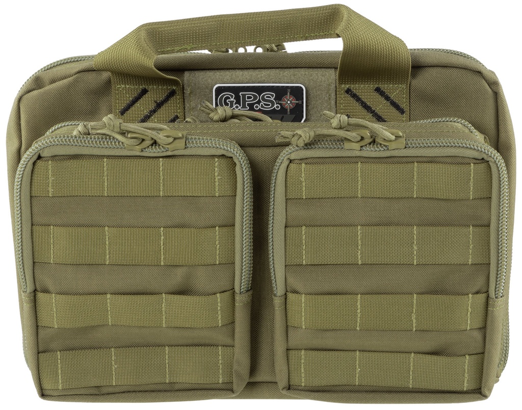 G*Outdoors GPS Bags T1312PCT Tactical Quad +2 Tan 1000D Polyester with YKK Lockable Zippers, 8 Mag Pockets, 2  Ammo Front Pockets, Visual ID Storage System & Holds Up To 6 Handguns