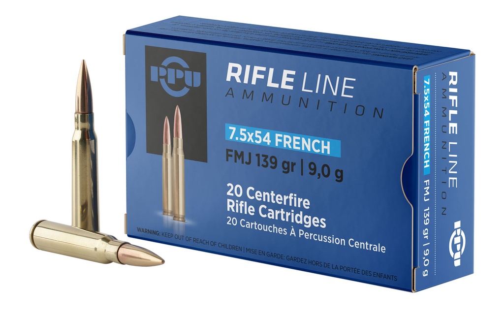 PPU PP7F Metric Rifle  7.5x54French 139gr Full Metal Jacket 20 Per Box/10 Case