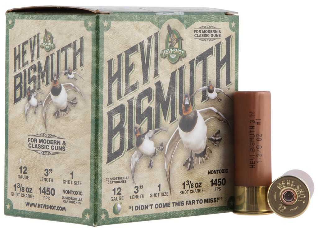Hevishot HEVI-Shot HS14001 HEVI-Bismuth  12Gauge 3" 1 3/8oz Bismuth 1Shot 25 Per Box/10 Case