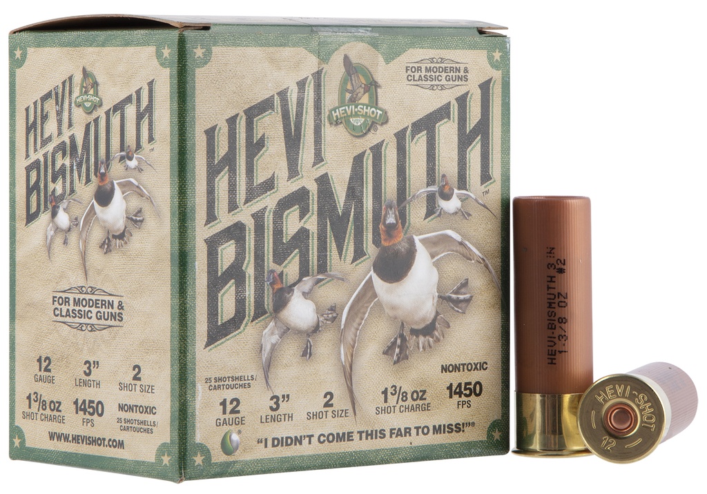 Hevishot HEVI-Shot HS14002 HEVI-Bismuth  12Gauge 3" 1 3/8oz Bismuth 2Shot 25 Per Box/10 Case