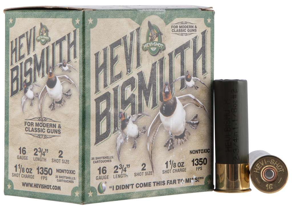 Hevishot HEVI-Shot HS16702 HEVI-Bismuth  16Gauge 2.75" 1 1/8oz Bismuth 2Shot 25 Per Box/10 Case