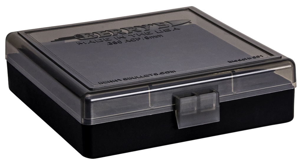 Berrys Berry's 41236 Ammo Box  9mm/380ACP Smoke/Black Polypropylene 100rd