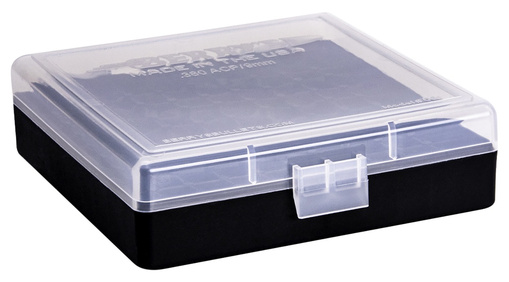 Berrys Berry's 87412 Ammo Box  9mm/380ACP Clear/Black Polypropylene 100rd