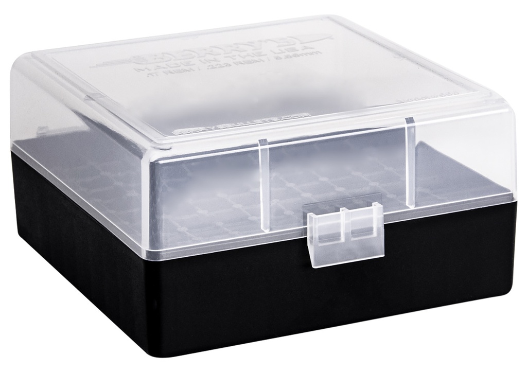 Berrys Berry's 03856 Ammo Box  223Rem/5.56NATO Clear/Black Polypropylene 100rd
