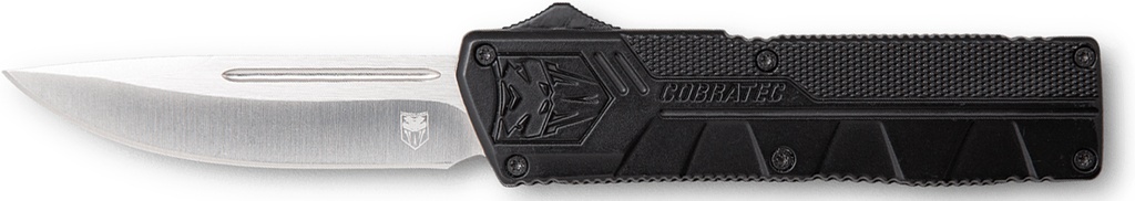 COBRA TEC KNIVES LLC CobraTec Knives BCTLWDNS Lightweight  3.25" OTF Drop Point Plain D2 Steel Blade/Black Aluminum Handle Includes Pocket Clip