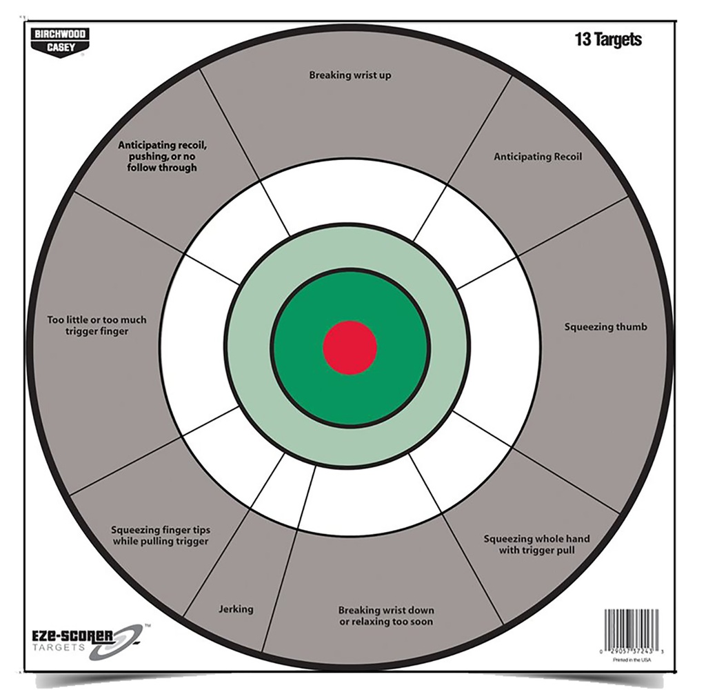 Birchwood Casey 37245 EZE-Scorer  12" Bullseye Paper Hanging Gray/White 13 Per Pkg