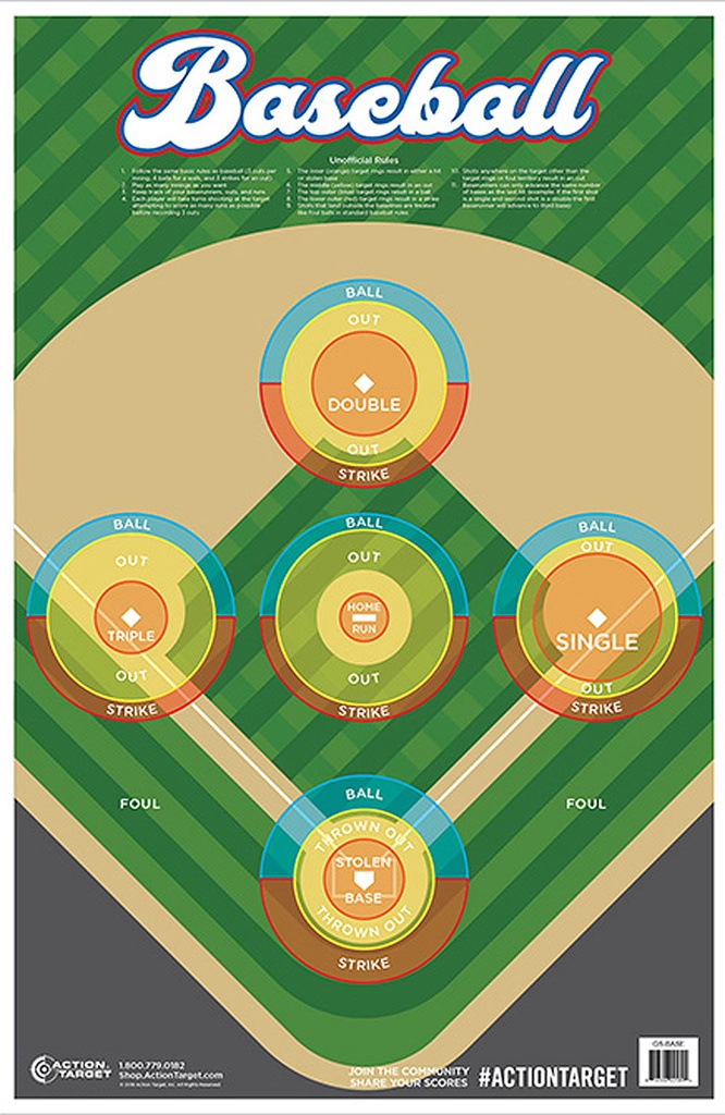 Action Target GSBASE100 Entertainment  Ball Field Paper Hanging 23" x 35" Multi-Color 100 Per Box