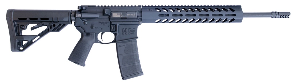 LUXUS ARMS (HM DEFENSE) HM Defense HM15FMB556 Defender M5  5.56x45mm NATO Caliber with 16" Barrel, 30+1 Capacity, Black Hard Coat Anodized Metal Finish, Black Mil-Spec HM Stock & Enhanced Polymer Grip Right Hand