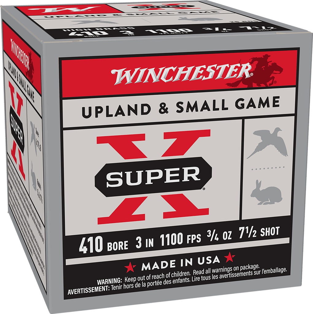 Winchester Ammo X413H7 Super X Heavy Game Load High Brass 410Gauge 3" 3/4oz 7.5Shot 25 Per Box/10 Case