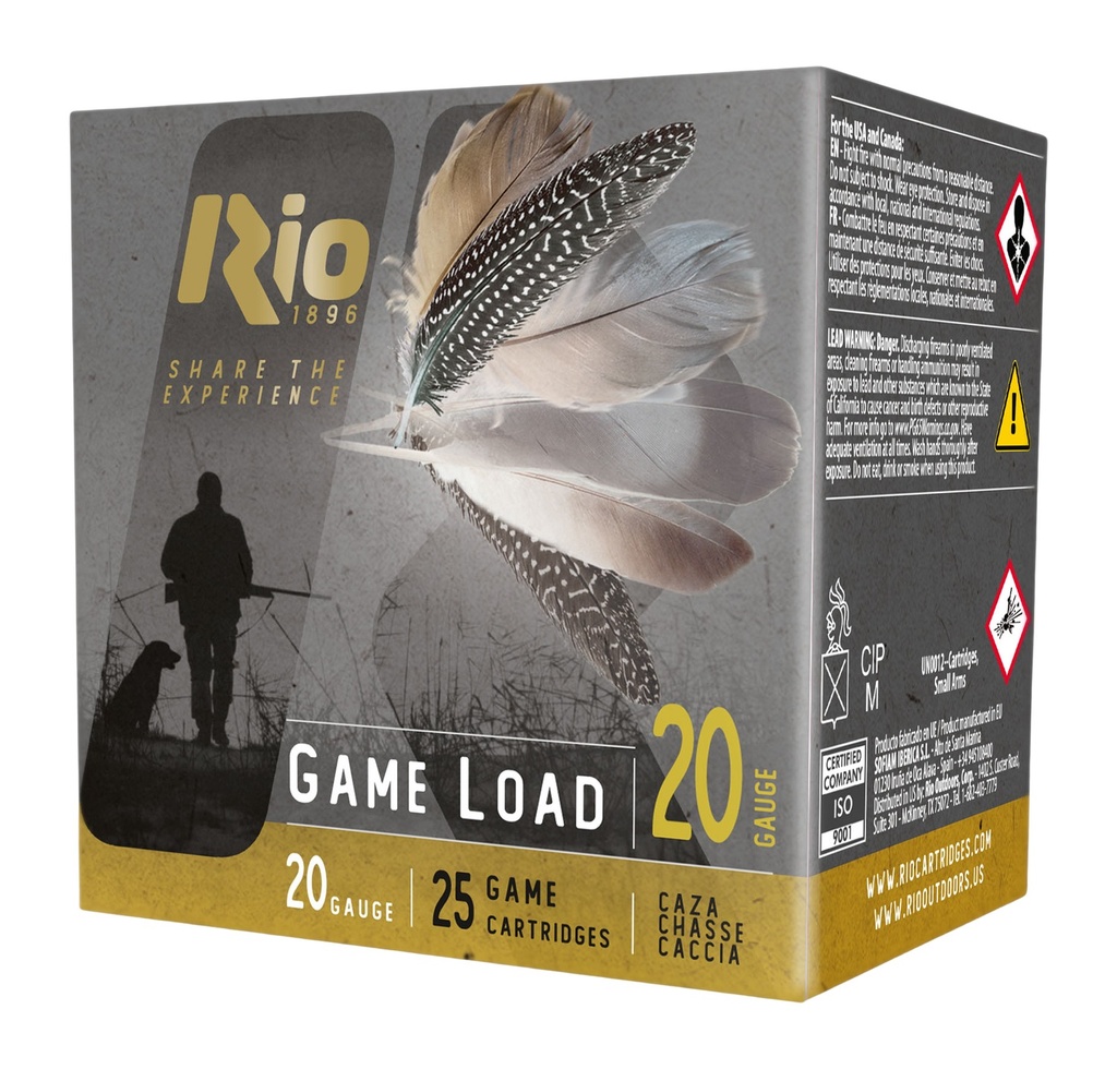 Rio Ammunition RC2075 Game Load  20Gauge 2.75" 1oz 7.5Shot 25 Per Box/10 Case