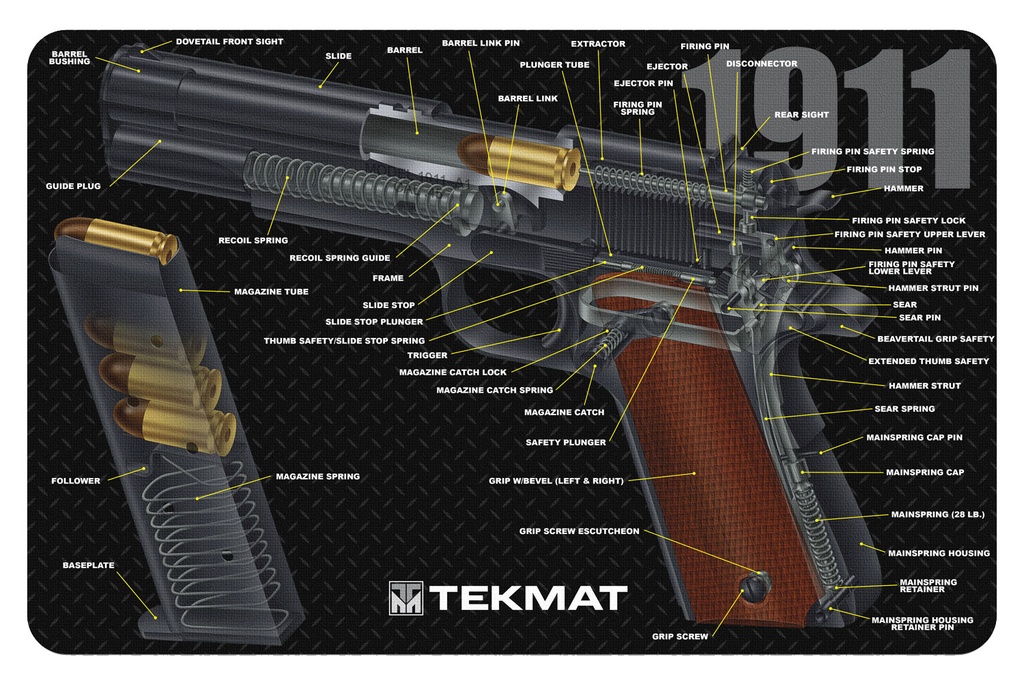 BECK TEK, LLC (TEKMAT) TekMat TEKR171911CA  Cleaning Mat Multi-Color Rubber 11"x17" 1911 3D Cutaway