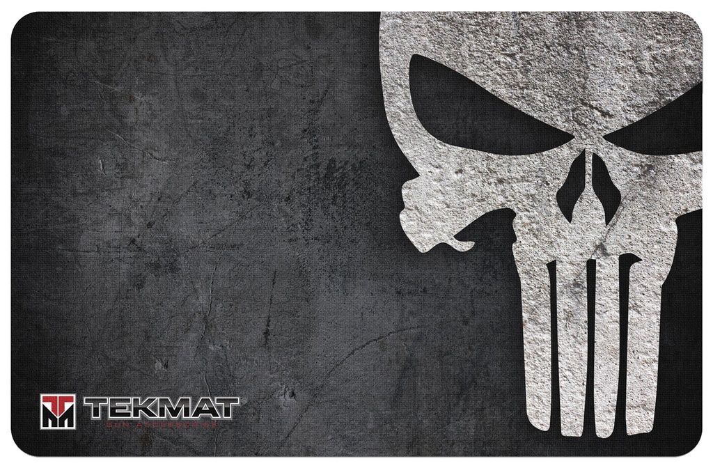 BECK TEK, LLC (TEKMAT) TekMat TEKR17PUNISHER Punisher Grunge Cleaning Mat Black/White Rubber 11"x17" Punisher Skull