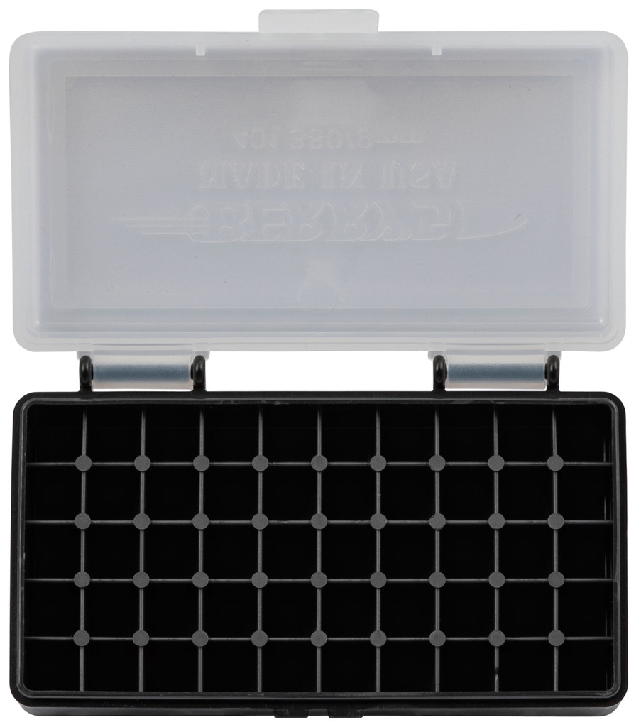 Berrys Berry's 71933 Ammo Box  9mm/380ACP Clear/Black Polypropylene 50rd