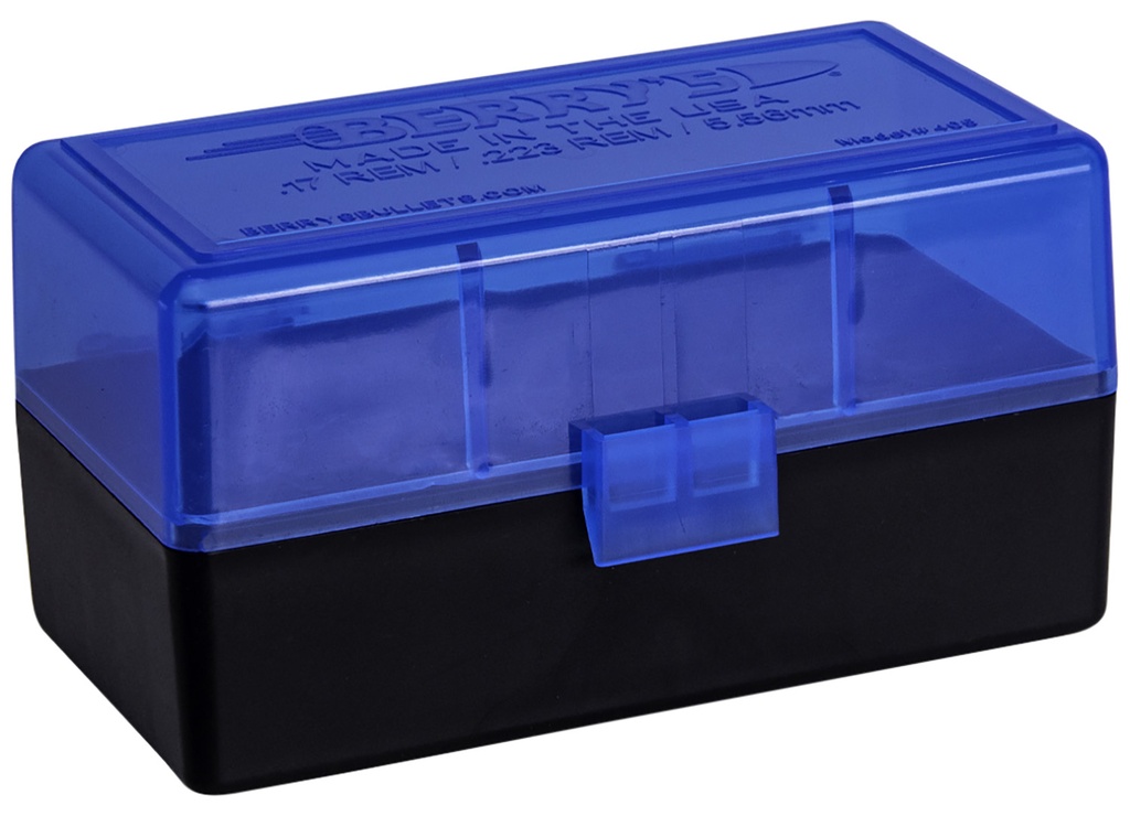 Berrys Berry's 44661 Ammo Box  223Rem/5.56NATO Blue/Black Polypropylene 50rd