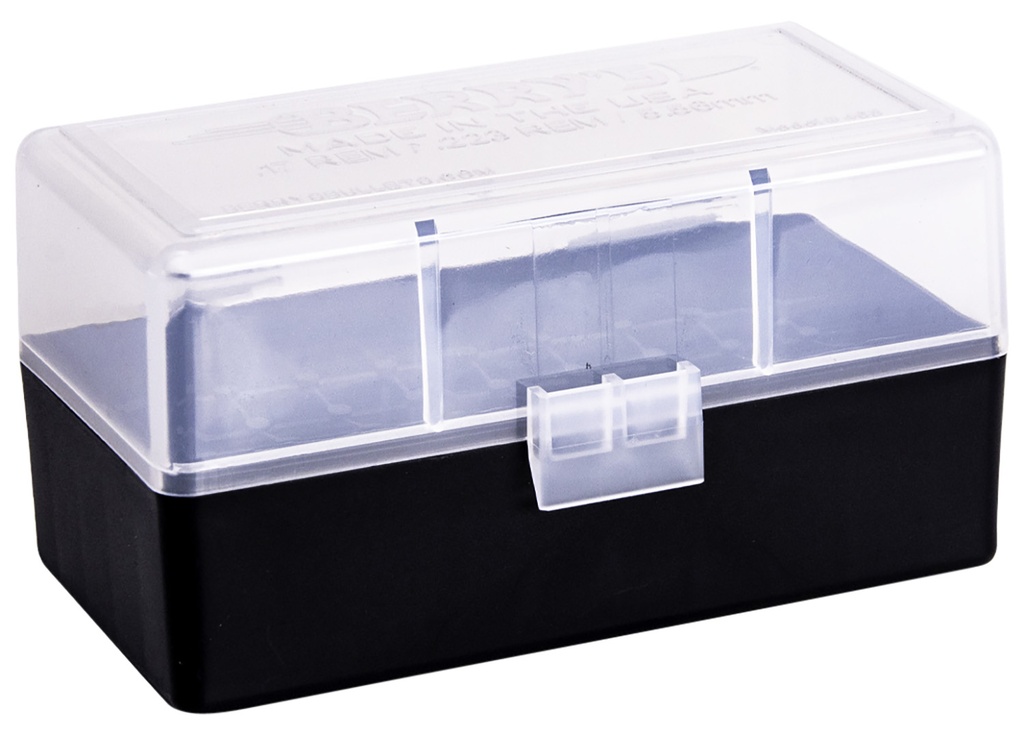 Berrys Berry's 79462 Ammo Box  223Rem/5.56NATO Clear/Black Polypropylene 50rd