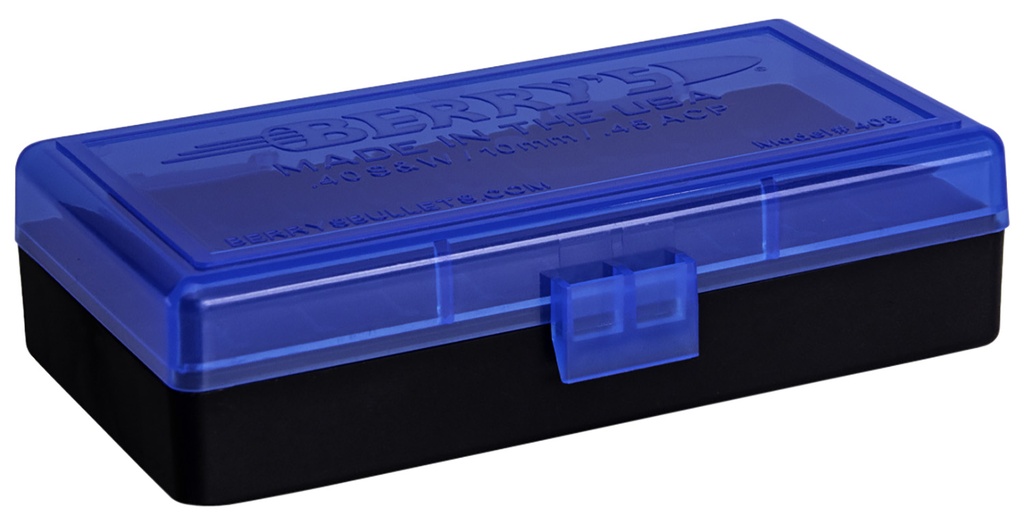 Berrys Berry's 38861 Ammo Box  40S&W/45ACP Blue/Black Polypropylene 50rd