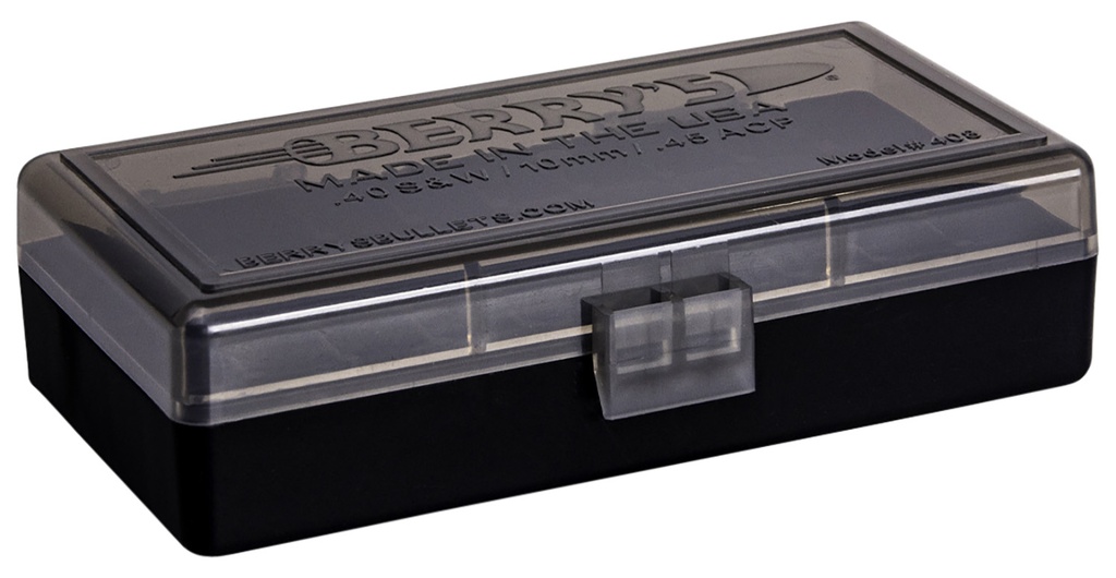 Berrys Berry's 13897 Ammo Box  40S&W/45ACP Smoke/Black Polypropylene 50rd