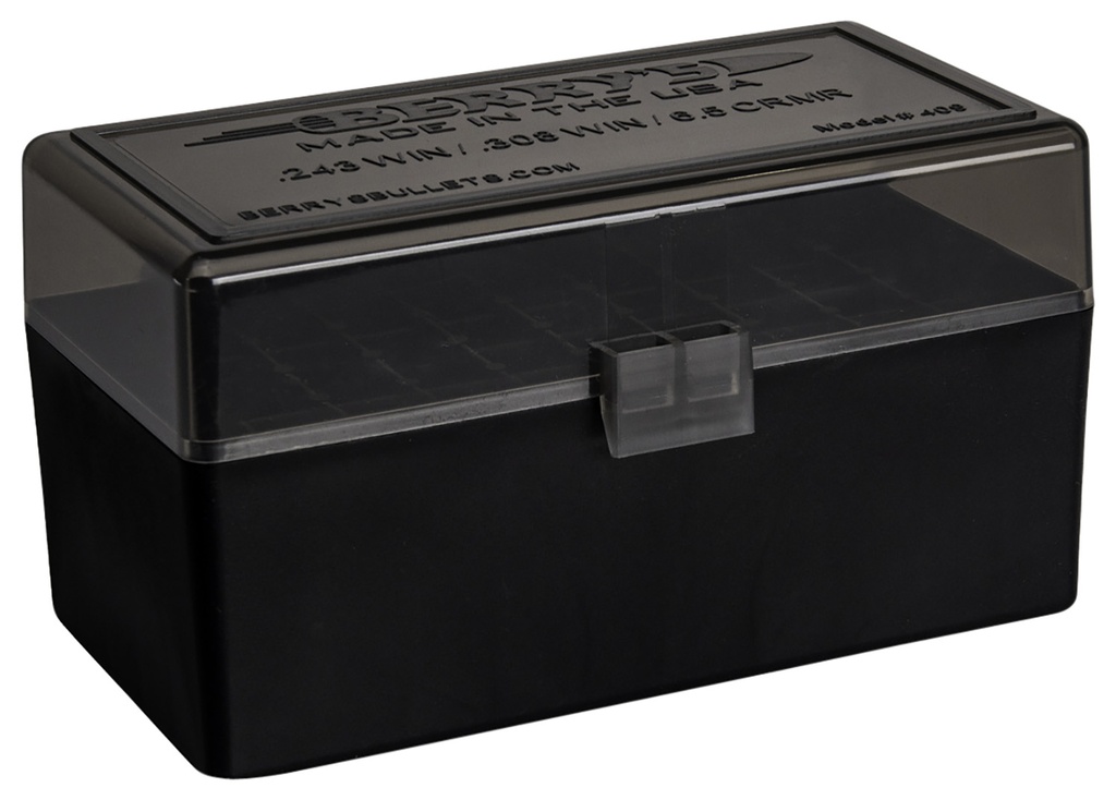 Berrys Berry's 46826 Ammo Box  243/308Win Smoke/Black Polypropylene 50rd