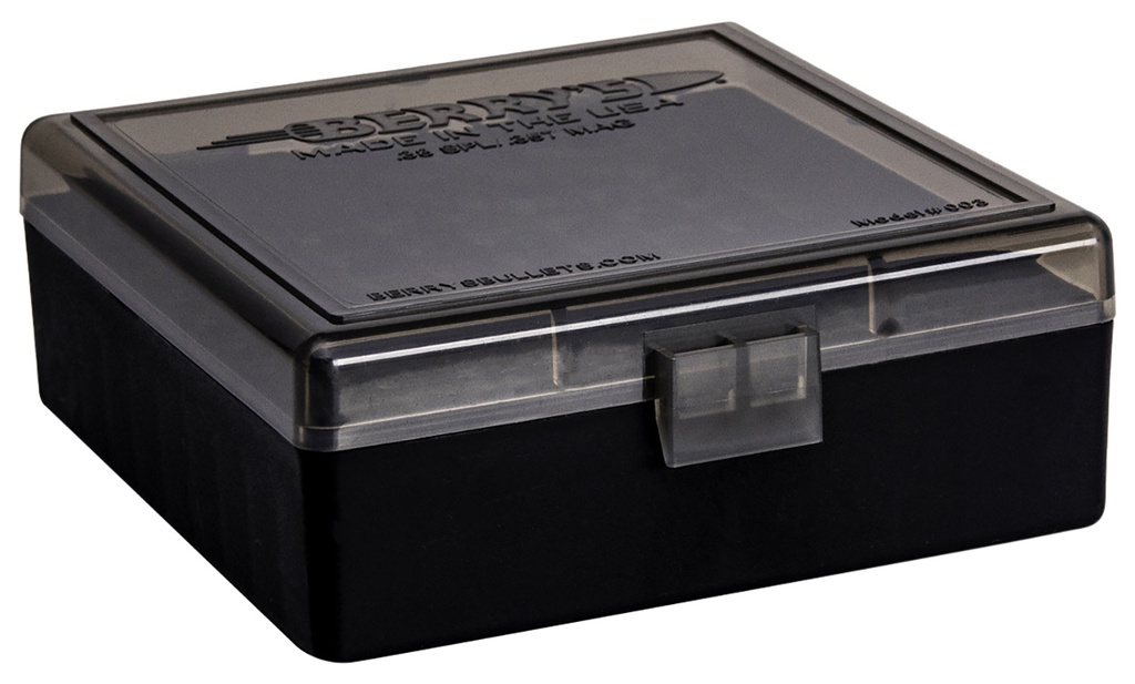 Berrys Berry's 75321 Ammo Box  38Special/357Mag Smoke/Black Polypropylene 100rd