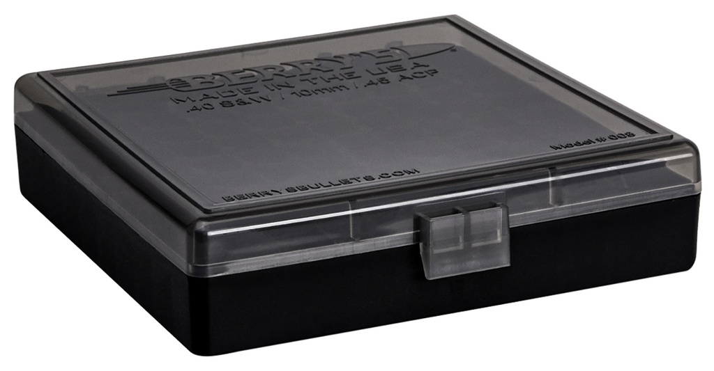 Berrys Berry's 92199 Ammo Box  40S&W/45ACP Smoke/Black Polypropylene 100rd