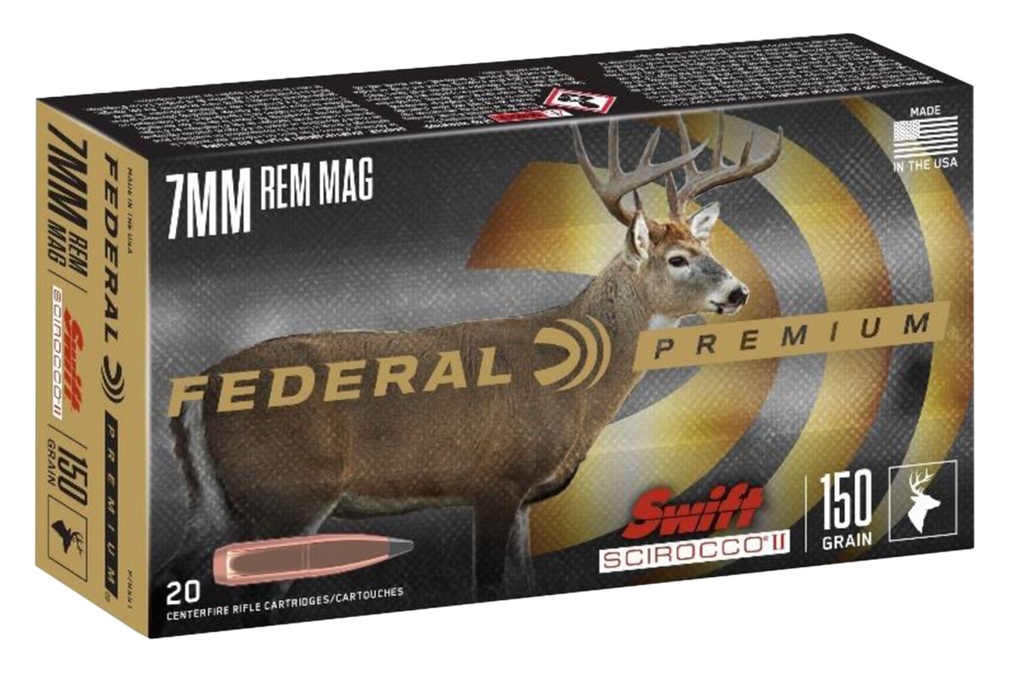 Federal P7RSS1 Premium  7mmRemMag 150gr Swift Scirocco II 20 Per Box/10 Case