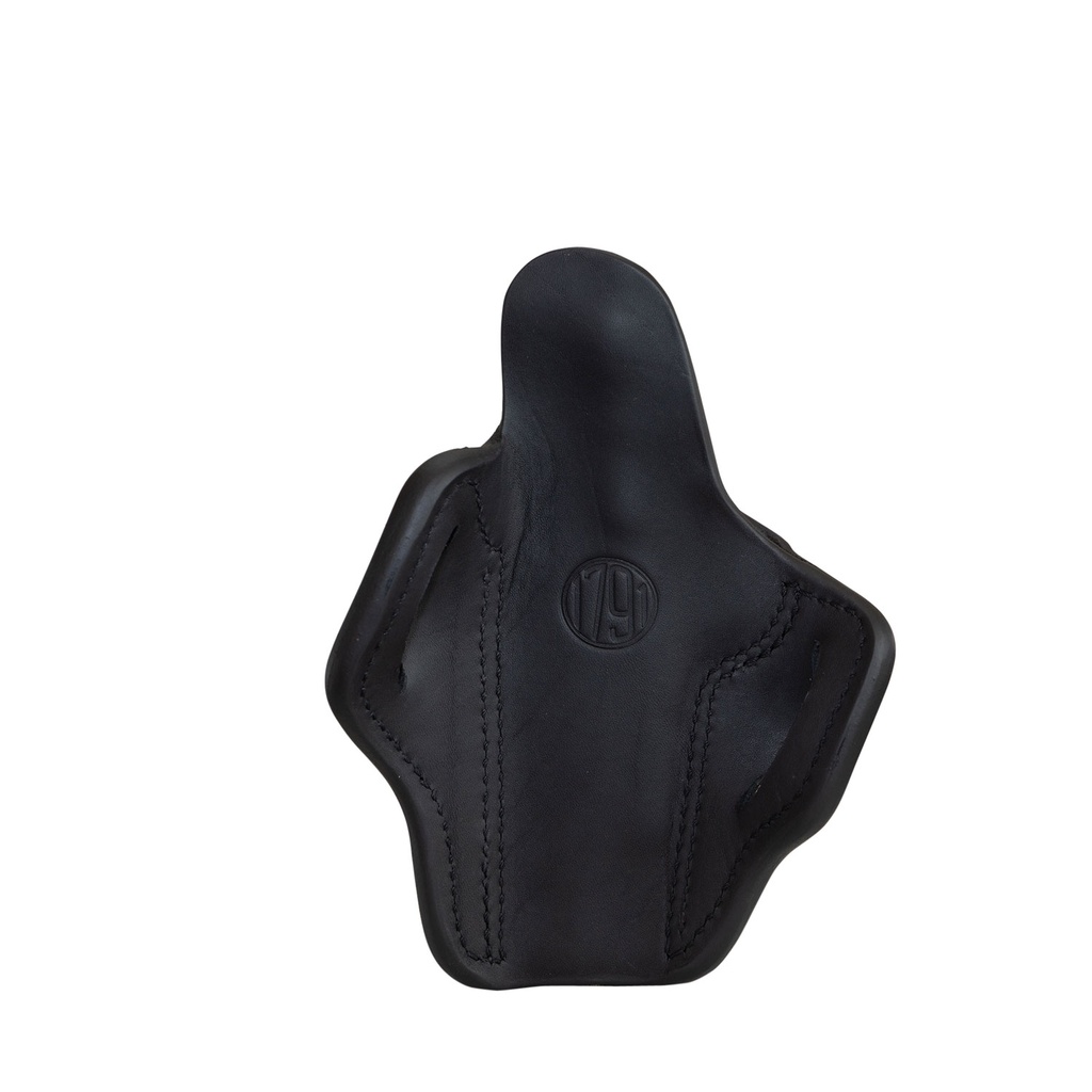 1791 Gunleather ORBH1SBLR BH1 Optic Ready OWB Size 01 Stealth Black Leather Belt Slide Fits 5" 1911 Right Hand
