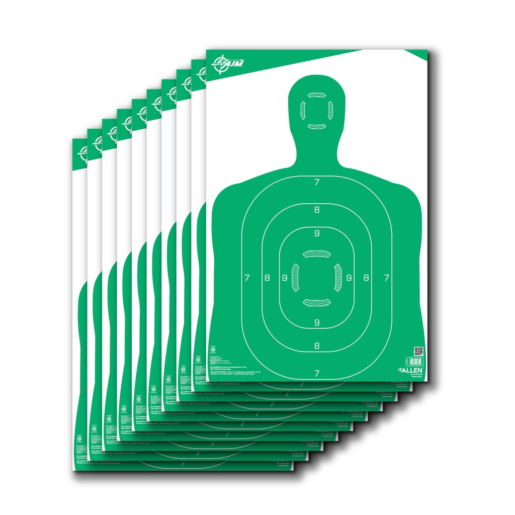 EZ-Aim 15204 Silhouette  Green/White 12"x18" 10 Per Pack