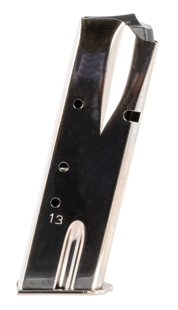 Mec-Gar MGBRHP13N Standard 13rd 9mm Luger, Fits Browning Hi-Power/Springfield SA-35 Nickel Carbon Steel