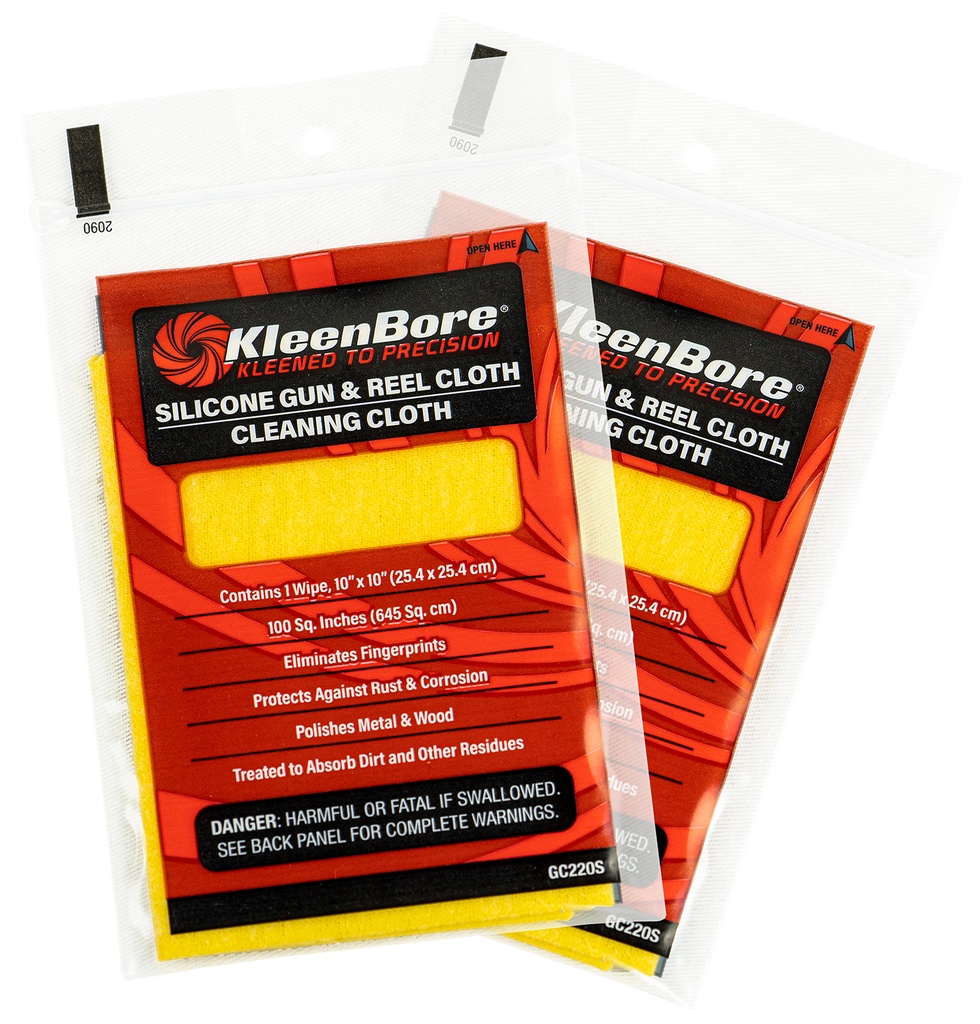 Kleen-Bore KleenBore GC220P Gun & Reel Silicone Cloth 10" Treated Cotton Flannel 10 Per Pack