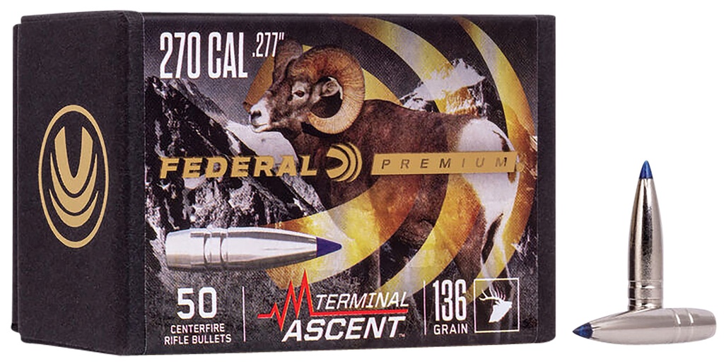 Federal PB277TA1 Premium Terminal Ascent Component 270Win 136gr 50 Per Box/4 Case