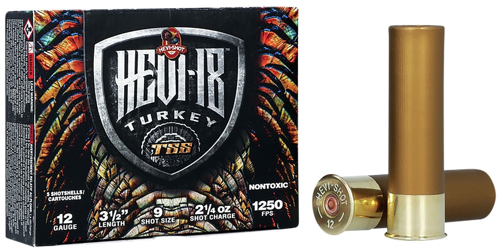Hevishot HEVI-Shot HS4509 HEVI-18 TSS Turkey 12Gauge 3.50" 2 1/4oz Tungsten 9Shot 5 Per Box/10 Case