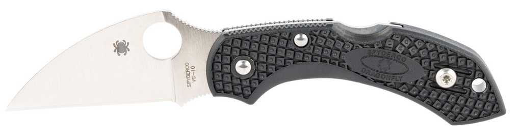 Spyderco C28FPWCBK2 Dragonfly 2 Lightweight 2.28" Folding Wharncliffe Plain VG-10 SS Blade Black Bi-Directional Texturing FRN Handle Includes Pocket Clip