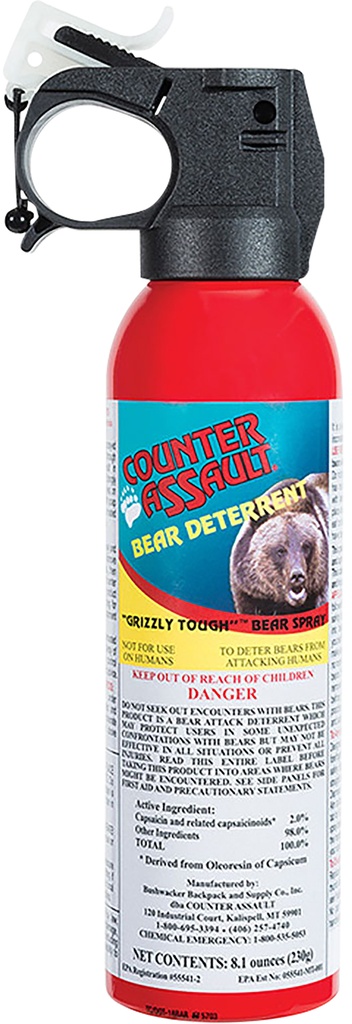 Counter Assault 15067024 Bear Spray  Capsaicin Range 32 ft-7 Seconds 8.10 oz