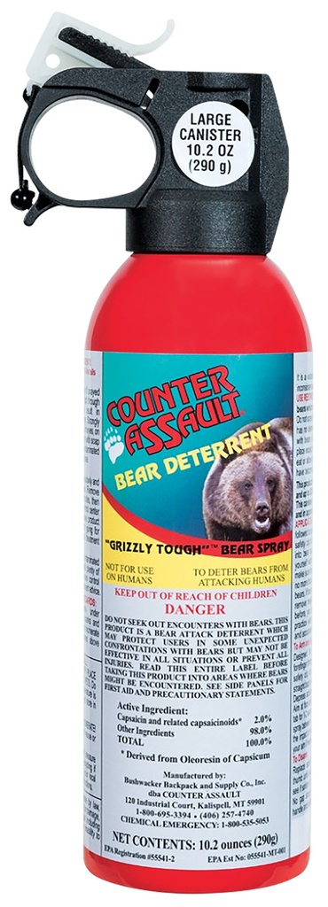Counter Assault 15067035 Bear Spray  Capsaicin Range 32 ft-7 Seconds 10.20 oz Includes Holster