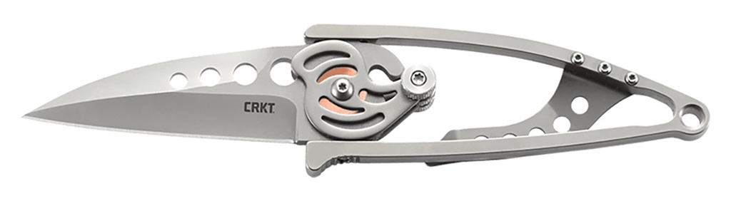 Columbia River CRKT 5102N Snap Lock  2.55" Folding Drop Point Plain Bead Blasted 420J2 SS Blade/Stainless Steel Handle Features Money Clip Includes Pocket Clip