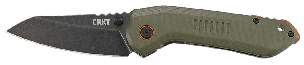 Columbia River CRKT 6280 Overland  3" Folding Sheepsfoot Plain Stonewashed 8Cr13MoV SS Blade/ Green G10/SS Handle Includes Pocket Clip
