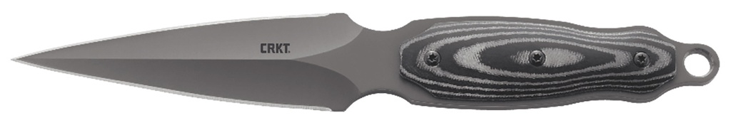 Columbia River CRKT 2075 Shrill  4.77" Fixed Plain Dual-Edge Gray TiN 8Cr13MoV SS Blade/ Black/Gray SS w/Resin Fiber Overlay Handle Includes Sheath